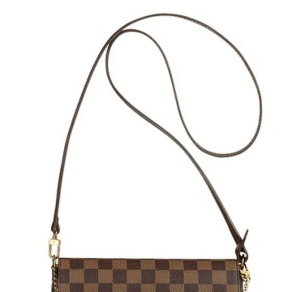 BNEW UNUSED Louis Vuitton LV DAMIER EBENE LEATHER FAVORITE CROSSBODY STRAP - Picture 9 of 10